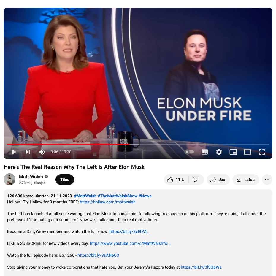 Äärivasemmisto yrittää canceloida Elon Muskin