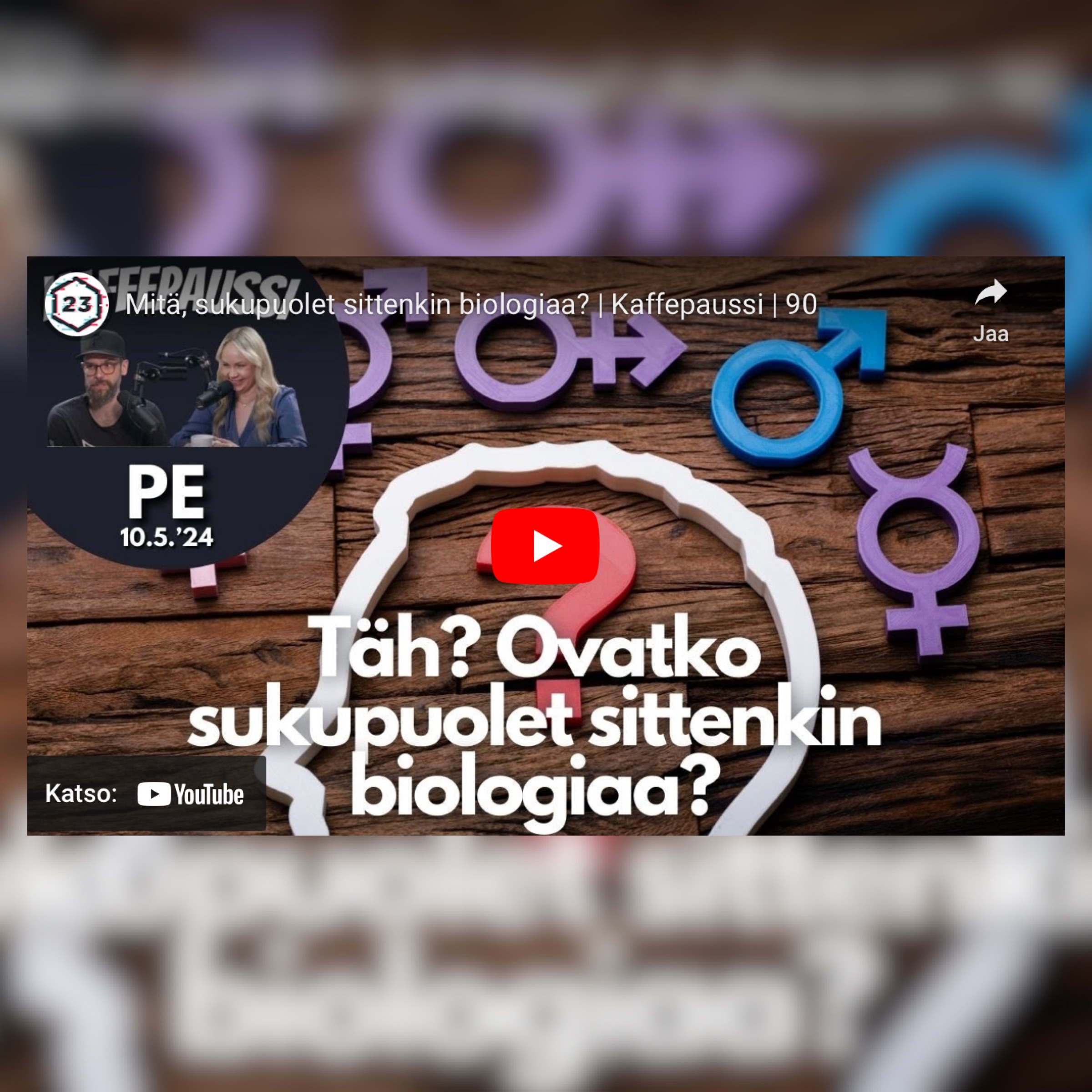 Mitä, sukupuolet sittenkin biologiaa?
